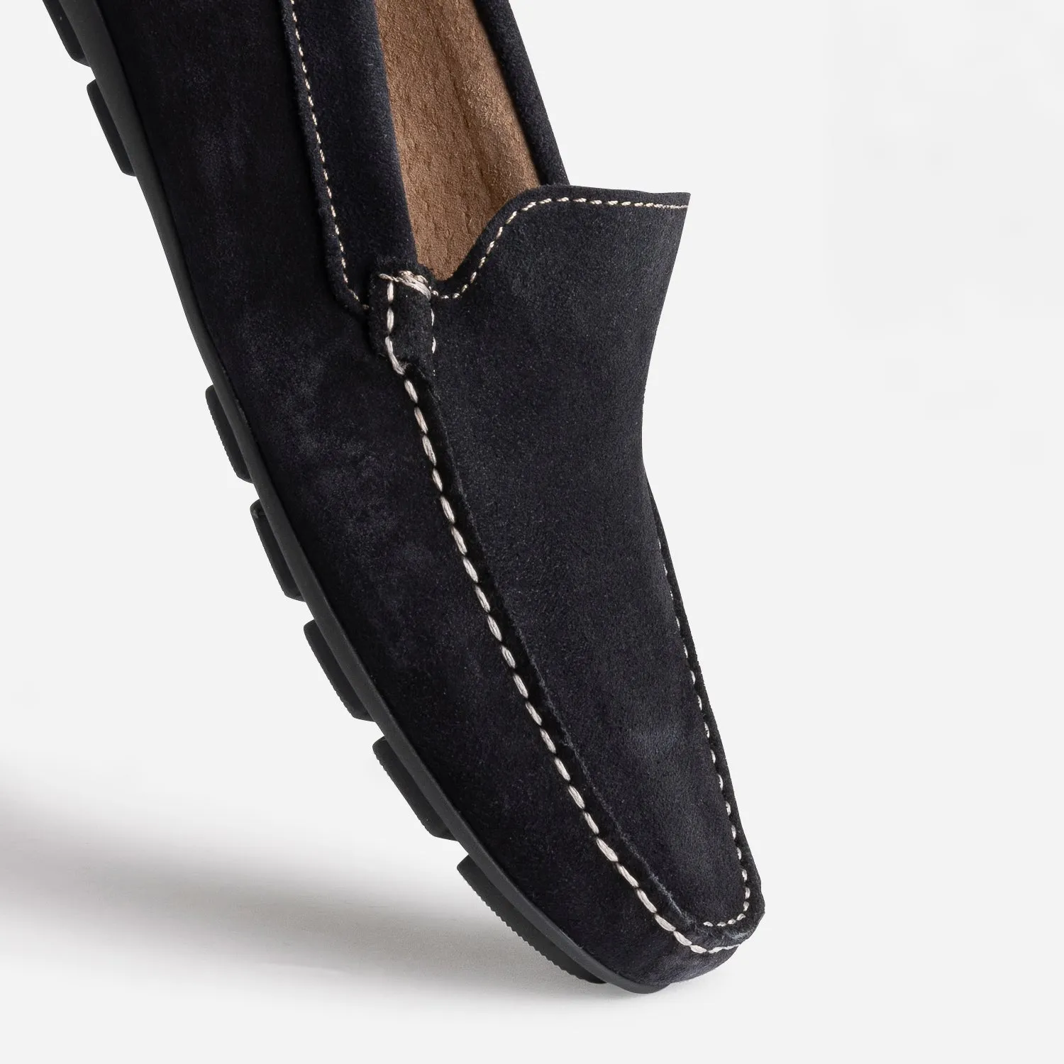 Mocassin marine en cuir velours - Mocassins Homme | ERAM