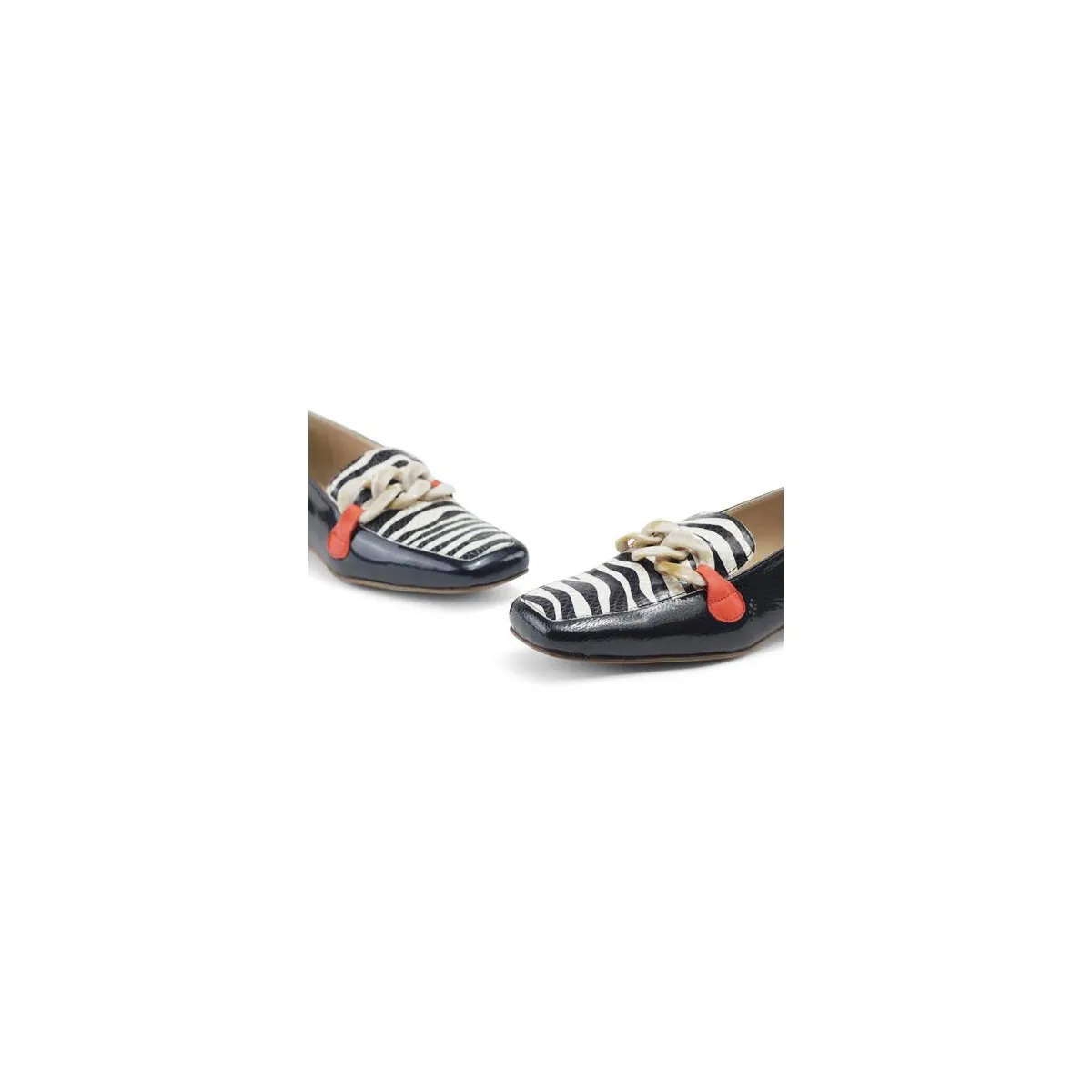 Mocassins en cuir verni à boucles - Noir
