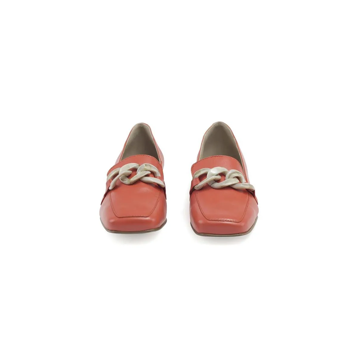 Mocassins en cuir à boucles - Rouge