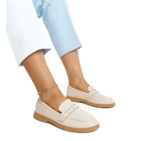 Mocassins Nawrah classiques beige clair