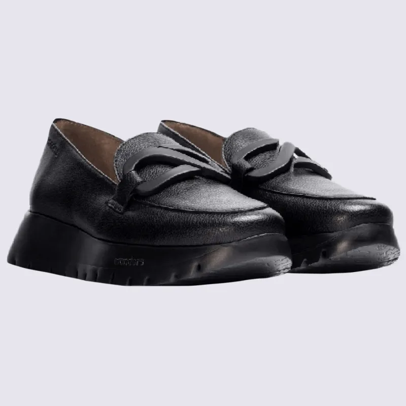 Mocassins Wonders, mocassins tendances femme en cuir noir | Igert Chaussure&Maroquinerie