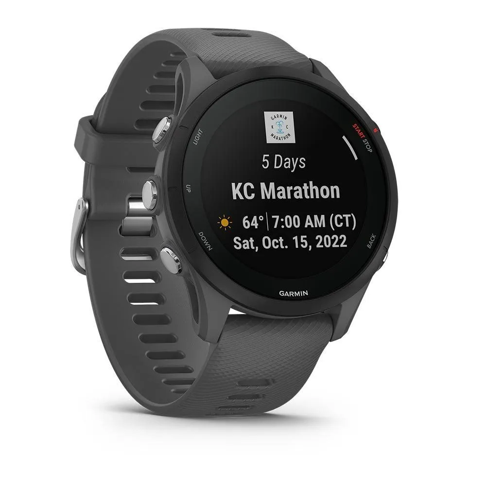 Montre de sport Garmin | Montre GPS connectée de running GARMIN FORERUNNER 255 Slate Grey | 010-02641-10