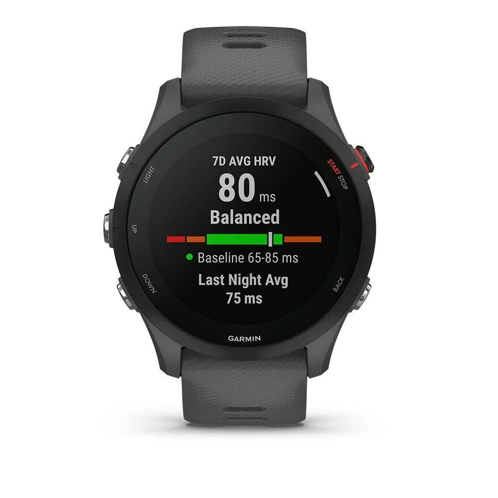 Montre de sport Garmin | Montre GPS connectée de running GARMIN FORERUNNER 255 Slate Grey | 010-02641-10