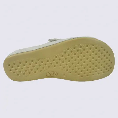 Mules Rohde, mules femme en feutre de laine blanc| Igert Chaussures & Maroquinerie