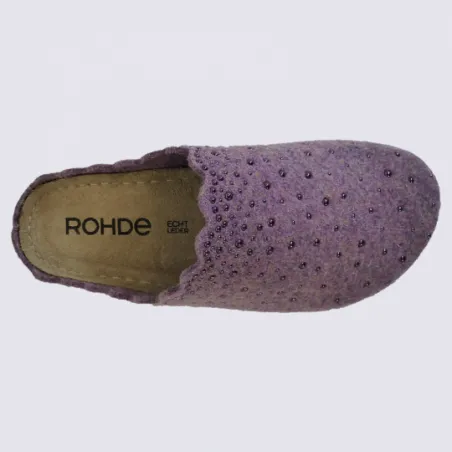 Mules Rohde, mules femme tendances en laine rose | Igert Chaussures&Maroquinerie