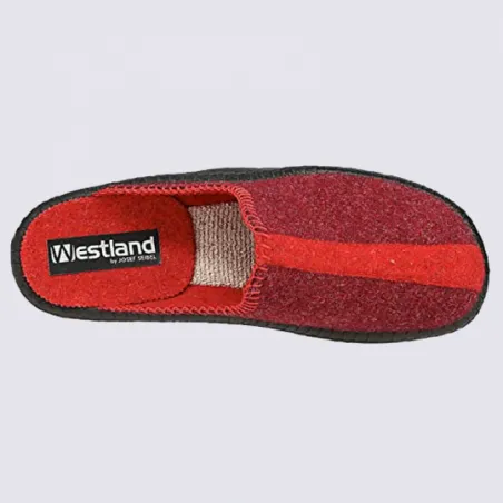 Mules Westland by Josef Seibel, mules confort femme en laine rouge | Igert Chaussures&Maroquinerie