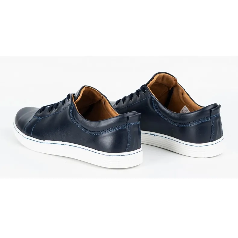 Olivier Chaussures casual cuir homme 946MA bleu marine