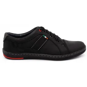 Olivier Chaussures casual en cuir pour hommes 238GT noir le noir