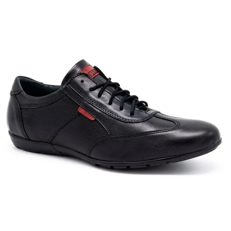 Olivier Chaussures casual en cuir pour hommes 7097DT noir le noir