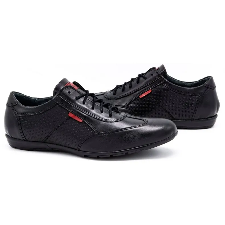 Olivier Chaussures casual en cuir pour hommes 7097DT noir le noir
