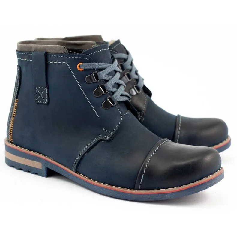 Olivier Chaussures d'hiver Homme Bottes de Neige 120 Bleu Marine