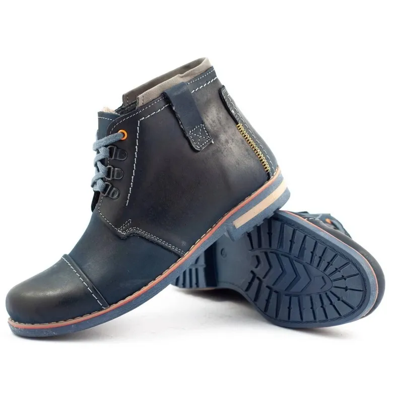 Olivier Chaussures d'hiver Homme Bottes de Neige 120 Bleu Marine