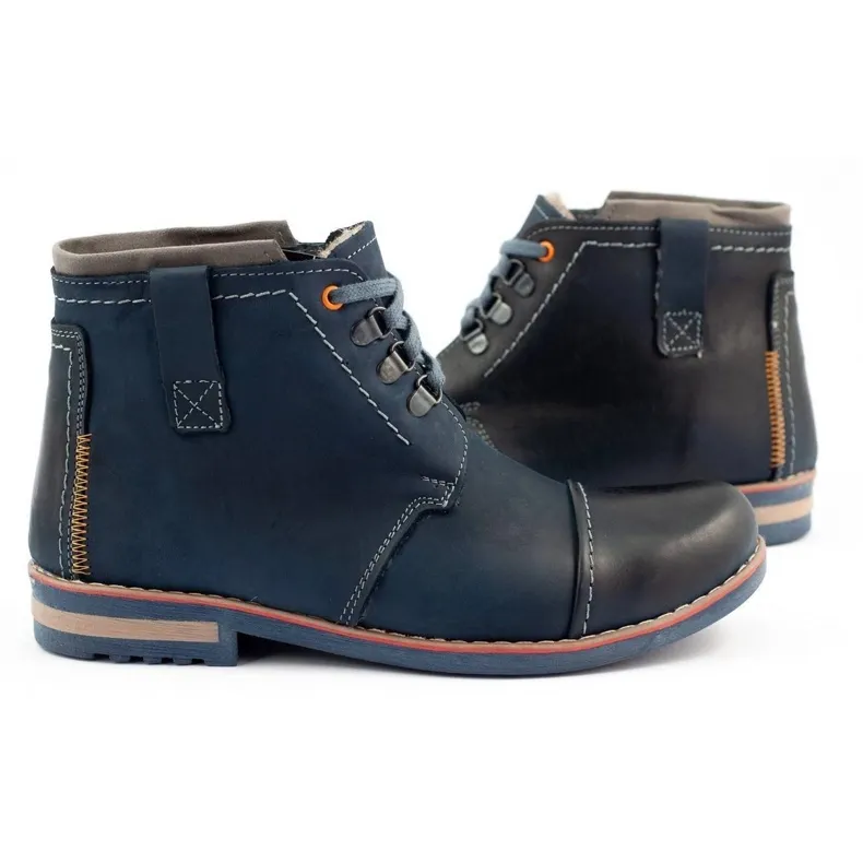 Olivier Chaussures d'hiver Homme Bottes de Neige 120 Bleu Marine