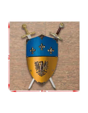 Panoplie de CarloMagno Deluxe, Roi des Francs, avec son bouclier et ses épées