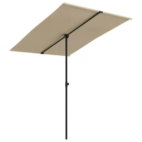 Parasol de jardin avec mât en aluminium 2x1,5 m taupe