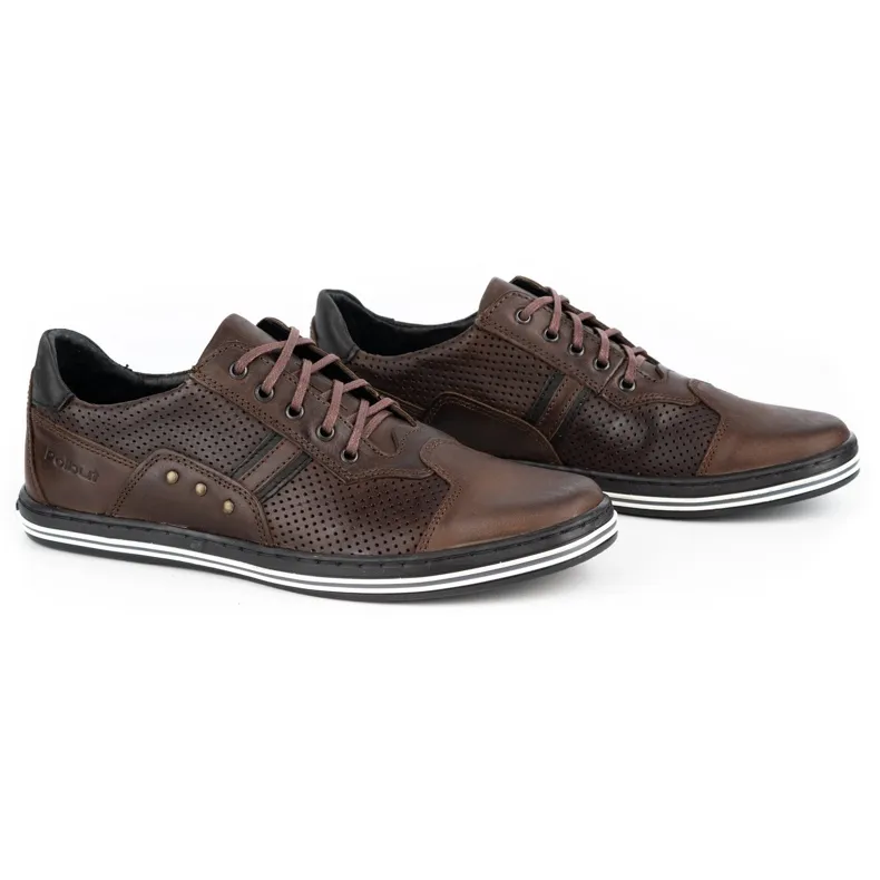 Polbut Chaussures casual homme 1801P marron foncé brun