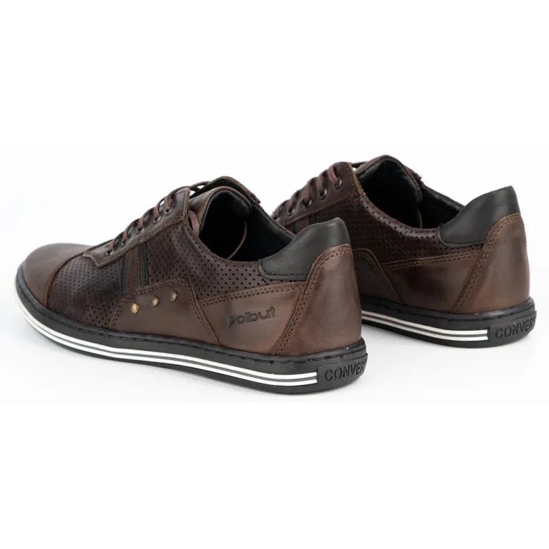 Polbut Chaussures casual homme 1801P marron foncé brun