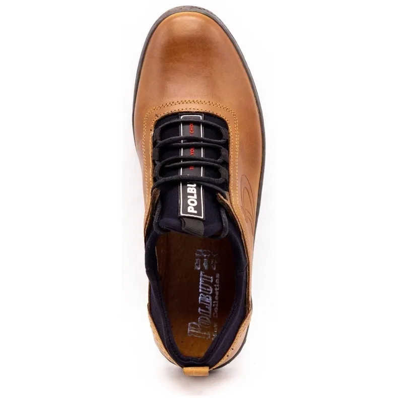 Polbut Chaussures casual homme cuir K24 camel brun