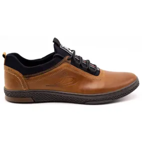 Polbut Chaussures casual homme cuir K24 camel brun