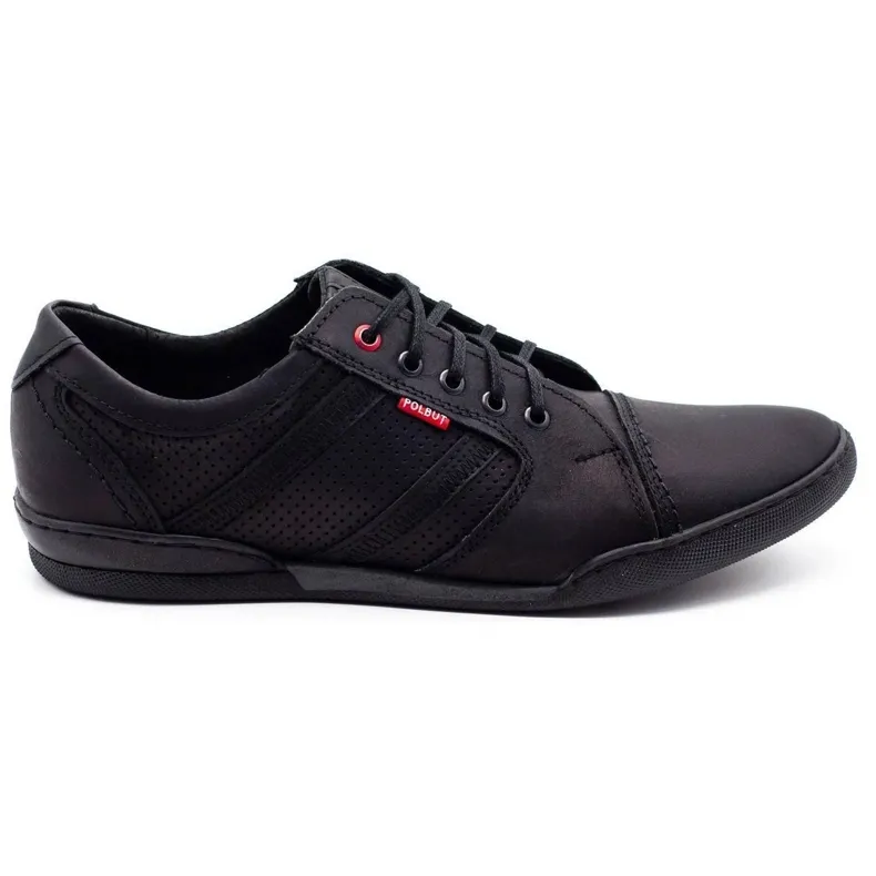 Polbut Chaussures casual homme R3 Perforation Noir le noir
