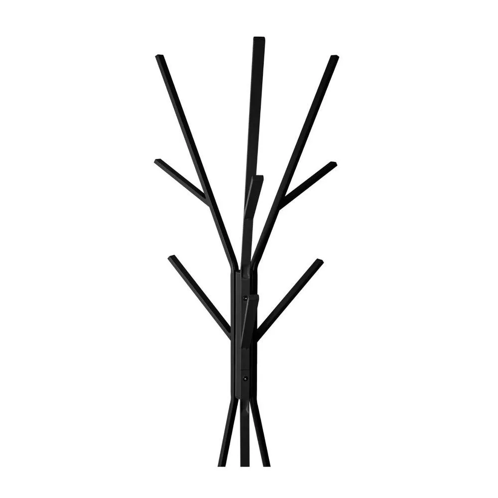Porte-manteaux en métal et bois noir 9 patères h180cm