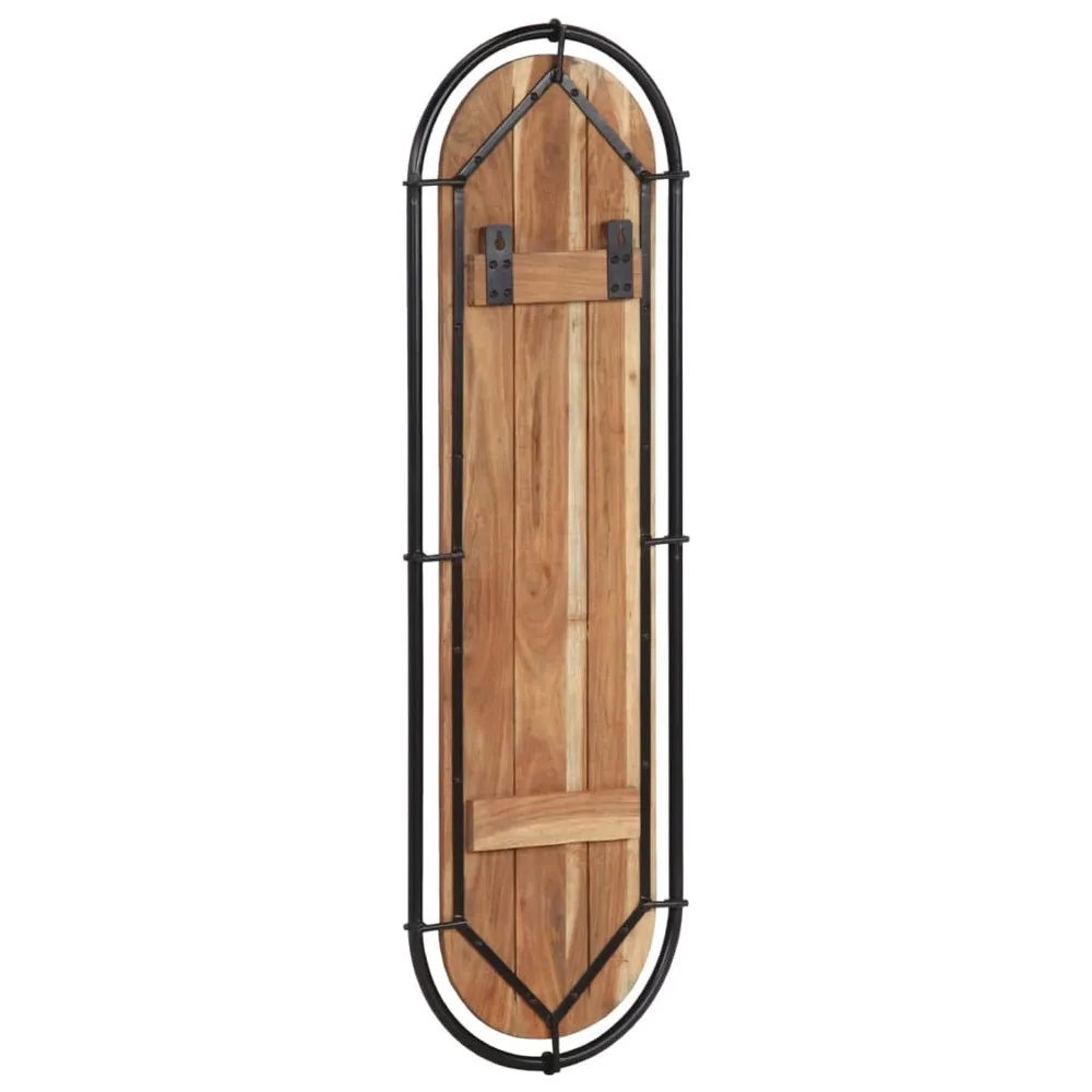 Porte-manteaux muraux et 4 crochets 2 pcs bois massif d'acacia