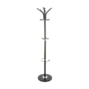 Porte-manteaux rotatif 14 patères et porteparapluies en métal et marbre h182cm