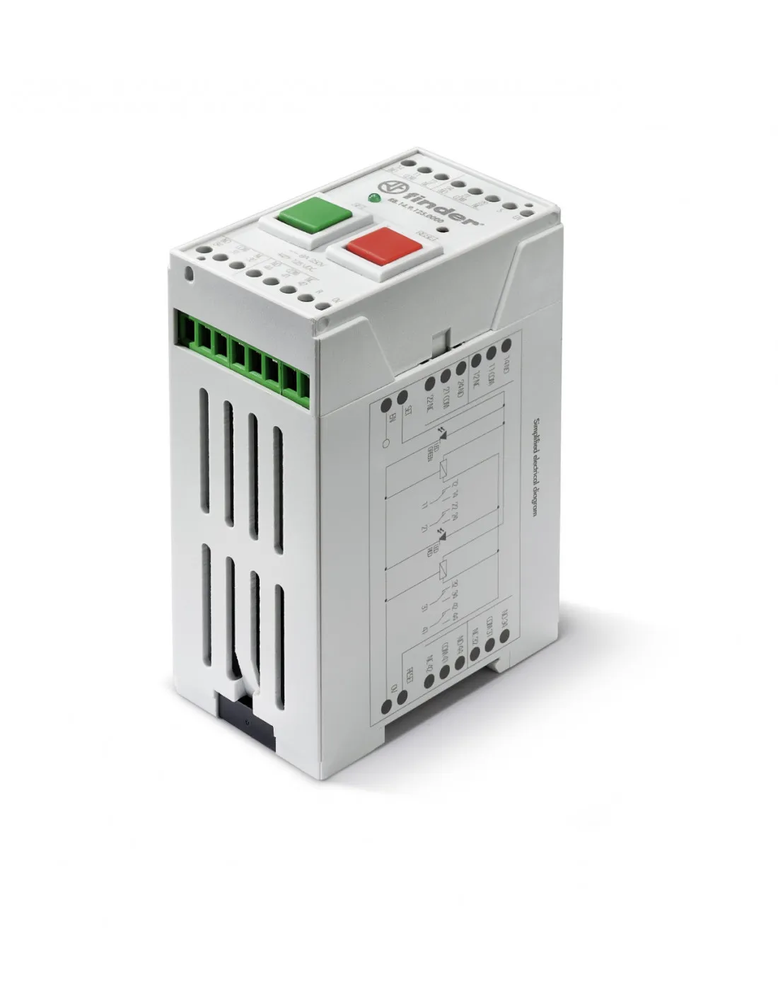Relais bistable 2 bobines 4RT 8A 48VDC set ou reset rail 35mm 398280 FINDER RB1490480000