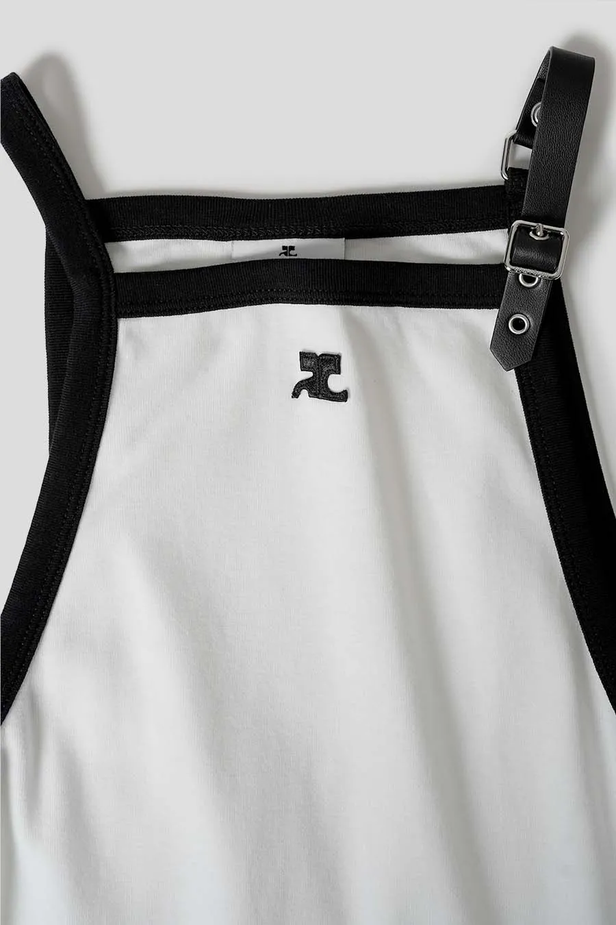 ROBE CONTRASTE  SANGLE BLANC HRITAGE ET NOIR