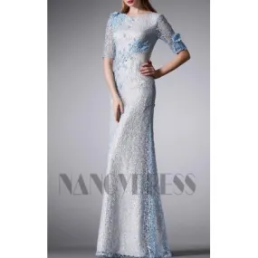 robe de soirée bleu turquoise long