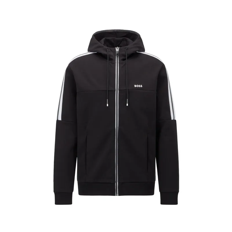 Sweat à capuche Boss zippé Saggy 1 Noir