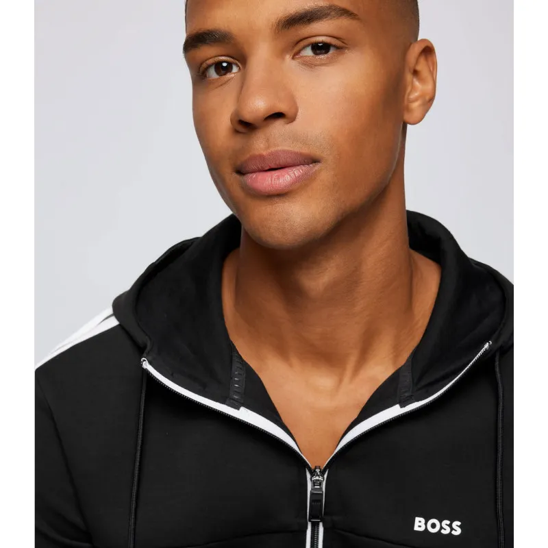 Sweat à capuche Boss zippé Saggy 1 Noir