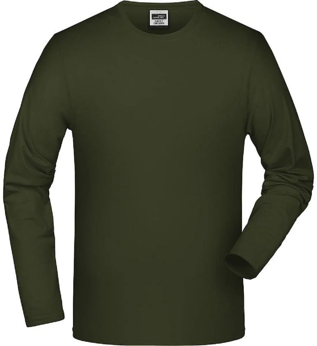 T-shirt stretch homme manches longues - JN056 - vert olive 