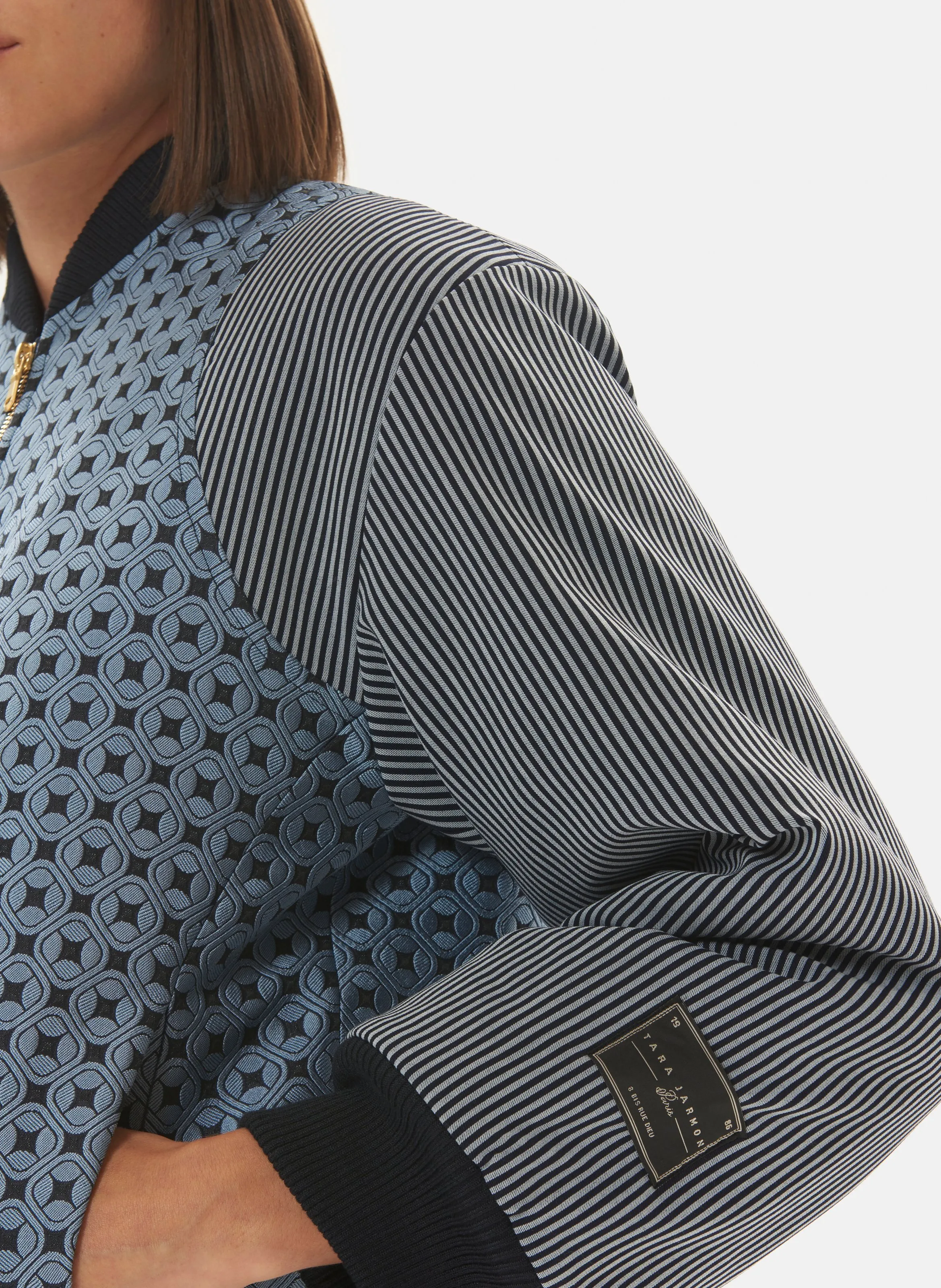 TARA JARMON  Veste droit graphique courte  montant - valeska - Bleu