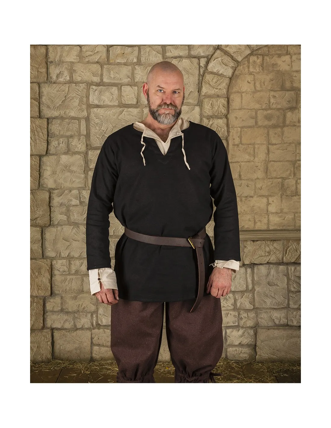 Tunique viking modèle Tronde, coloris noir ⚔️ Boutique Épées